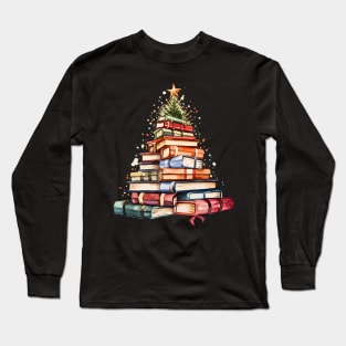 Bookworm Christmas Tree Books Long Sleeve T-Shirt